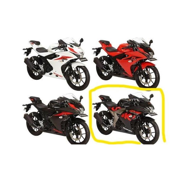 Stiker Bodi & Lis Body & Striping Gsx 150 R Hitam Glossy