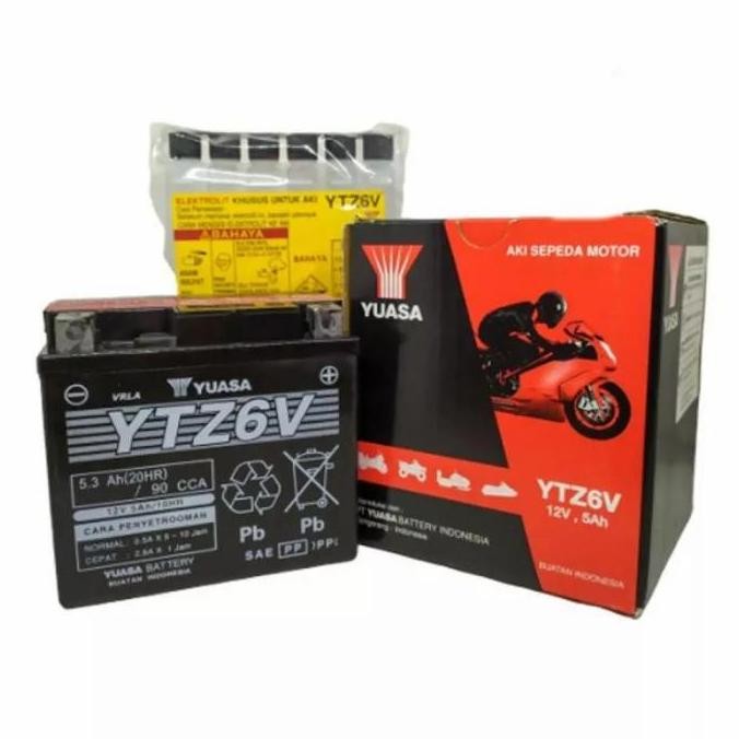 Aki Motor Honda Supra Gtr 150 Yuasa Ytz6V Original Aki Kering