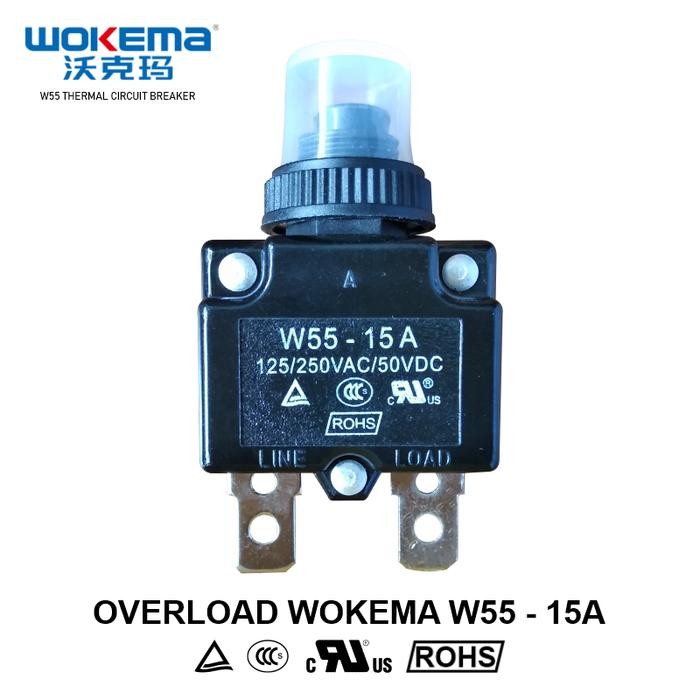 OVERLOAD - THERMAL CIRCUIT BREAKER WOKEMA 15 AMPERE - W55 SERIES