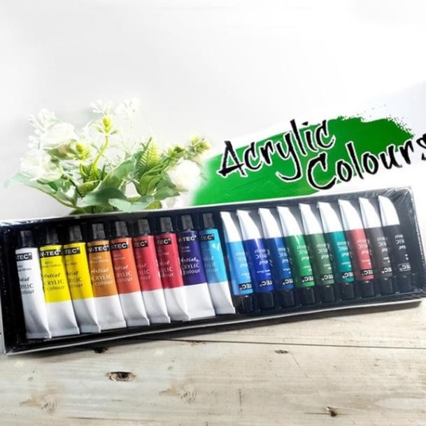 

V-Tec Acrylic Colour Set 18 Warna / Cat Acrylic 6ML 18 Warna VTEC x