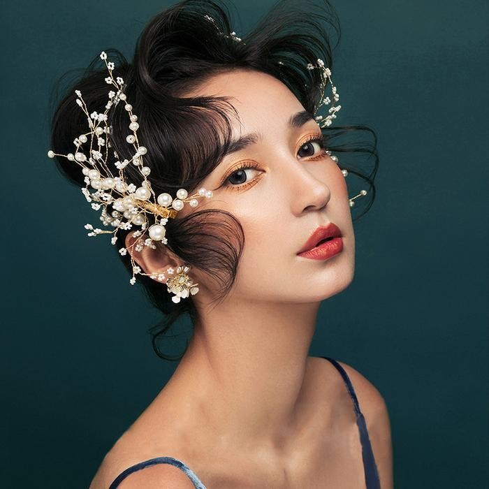 Jepit Rambut Aksesoris Pengantin Hiasan MituaraMutiara Pesta