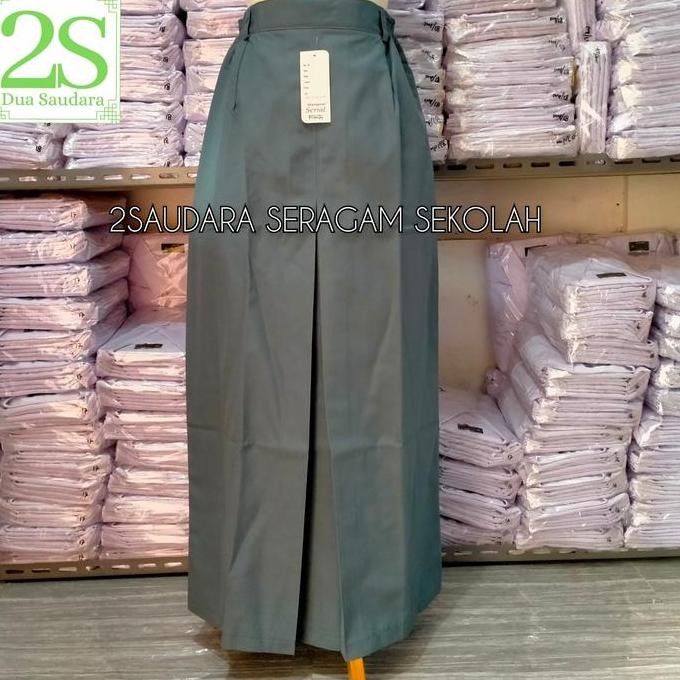 Rok Span Panjang Belah Tengah Sma Abu Seragam Sekolah Terbaru