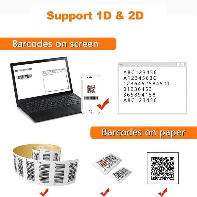 Scanner Barcode 1D AutoScan Support Scanner Wireless Bluetooth Cocok Untuk Keperluan Scan Barcode