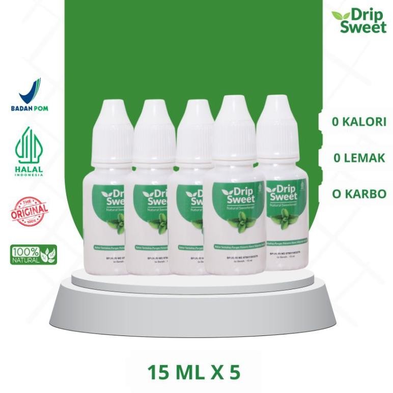 

DripSweet Gula Stevia Pemanis Alami Cair 15ml - 5pcs