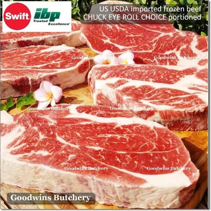 

1.3Kg Beef Us Chuck Eye Roll Usda Choice Ibp Frozen Portioned 1.5" 4Cm
