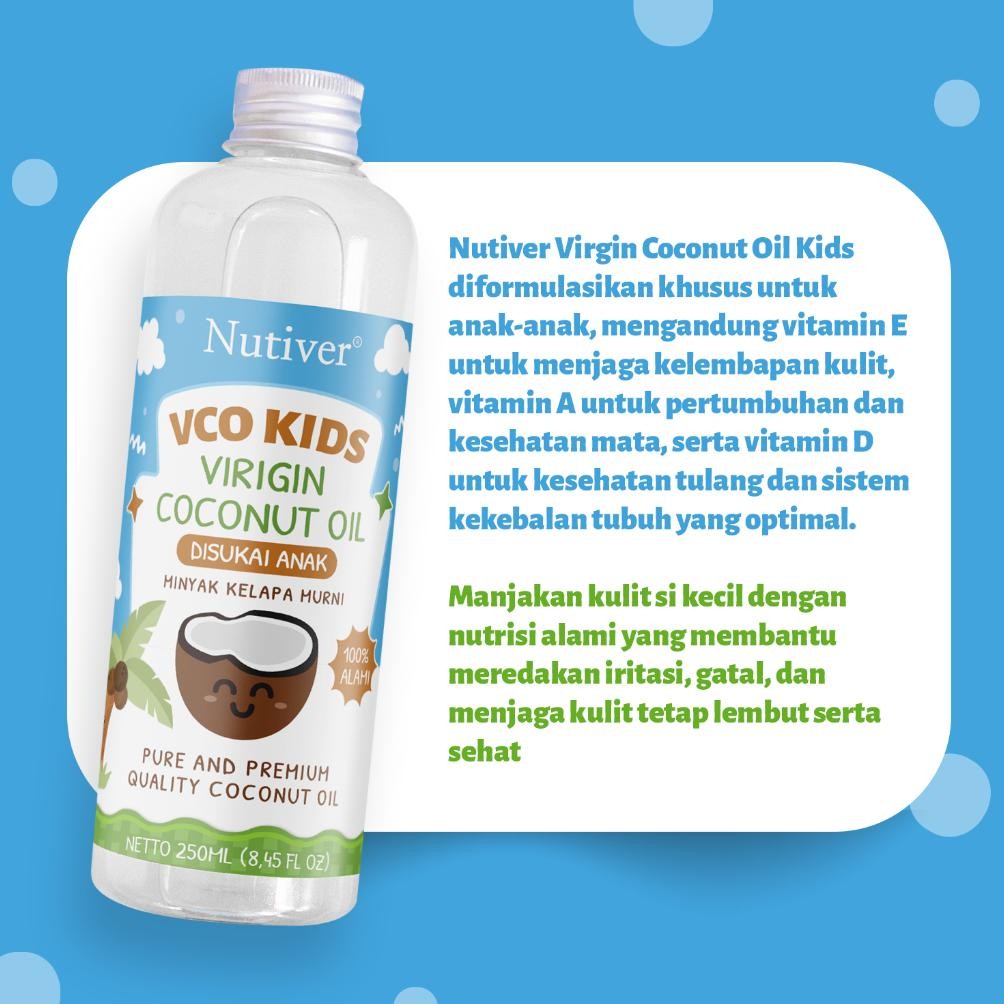 

Nutiver VCO MPASI Anak 250ml - Extra Virgin Coconut Oil Cold Pressed untuk Pertumbuhan dan Kekebalan Tubuh
