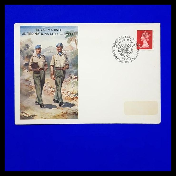 

DISKON PRANGKO INGGRIS. SAMPUL ROYAL MARINES, UNITED NATIONS DUTY - CYPRUS !!!