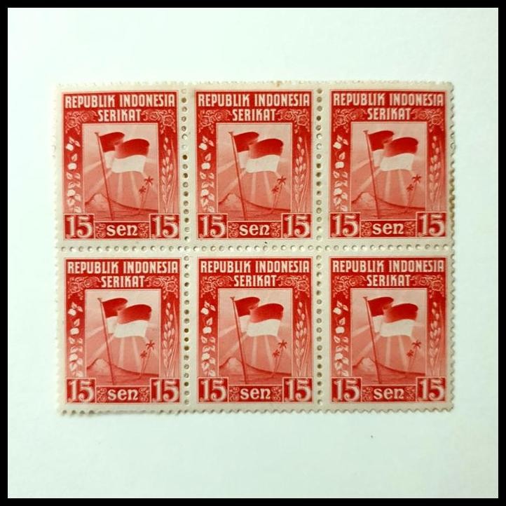 

HOT DEAL PRANGKO INDONESIA I-5 1950. BENDERA MERAH PUTIH. 15 SEN (21 25,5 MM) BLOK-6 !!!!