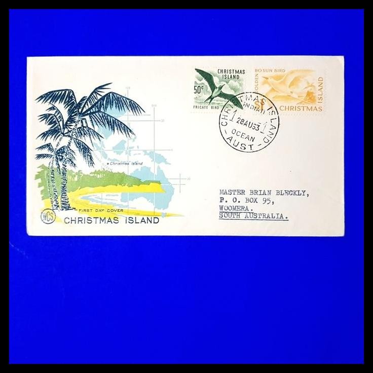

HOT DEAL PRANGKO FDC CHRISTMAS ISLAND, FRICATE BIRD 50CT & GOLDEN BOSUN BIRD $1 !
