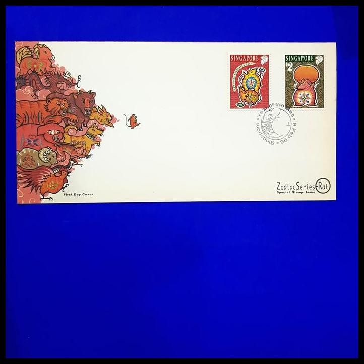 

HOT DEAL PERANGKO/PRANGKO SHIO TIKUS. ZODIAC SERIES, RAT. FDC DARI SINGAPORE