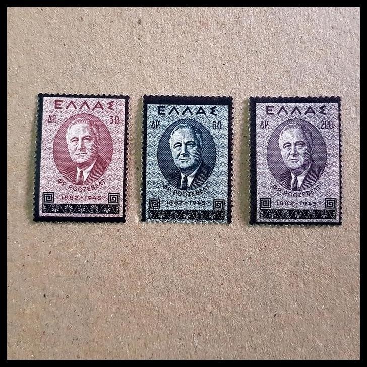 

TERBARU PRANGKO GREECE/YUNANI. 1945. PRESIDENT AMERIKA FRANKLIN D. ROOSEVELT !!!