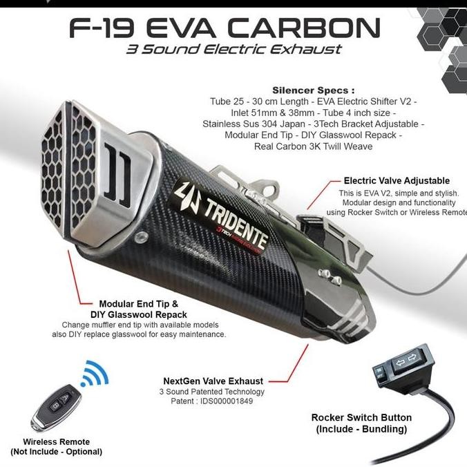 KNALPOT RACING 3TECH 3 SUARA NEXTGEN TRIDENTE F19 FULLSET ORINAL