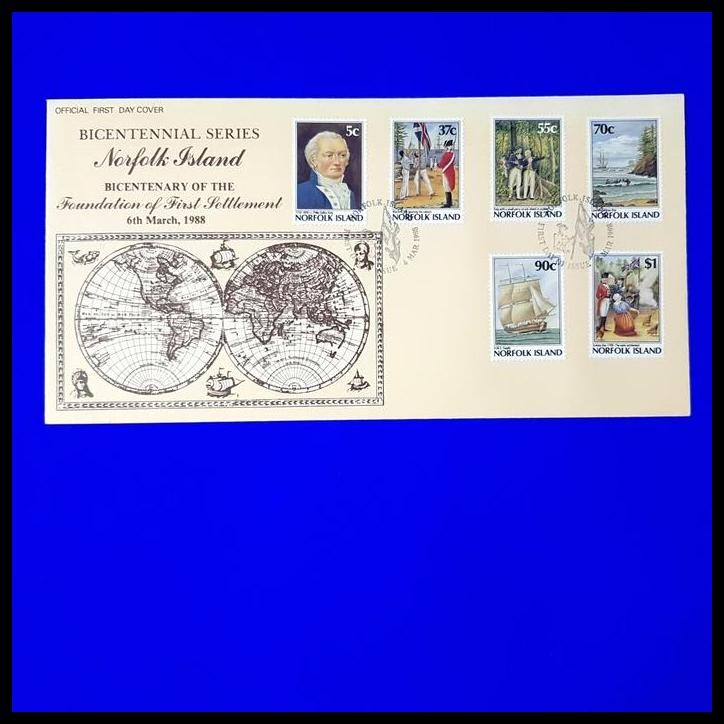 

TERBARU PRANGKO NORFOLK ISLAND BICENTENNIAL SERIES. FOUNDATION OF SETTLEMENT !