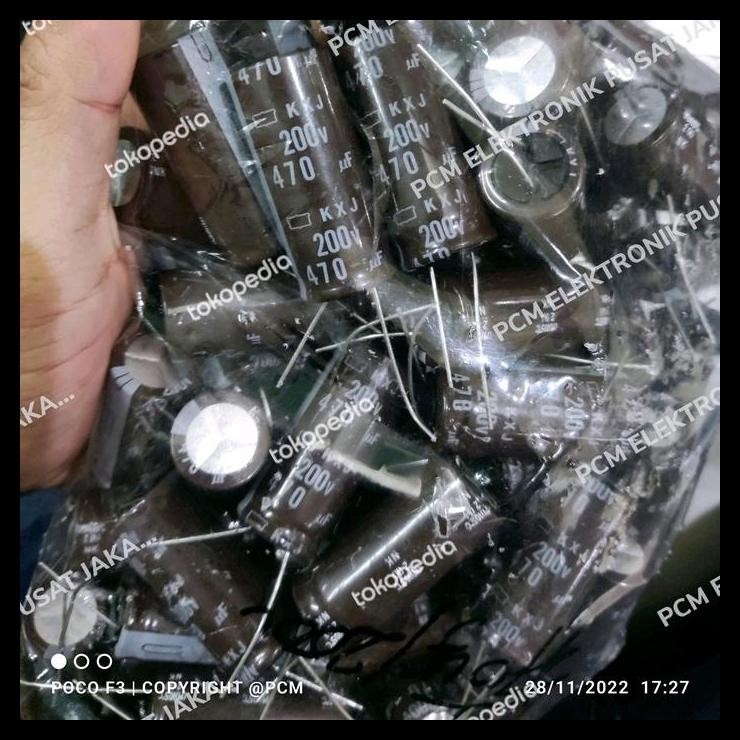 TERMURAH ELCO ELKO 470UF 470 UF 200V 200VOLT 200 VOLT MODEL PANJANG 