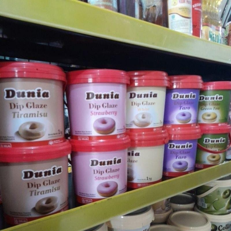 

Cri Dunia Glaze 1 Kg Merek Dunia Rasa Tiramisu , Coklat , Stroberi , White , Taro , Green Tea, Coklat Dark