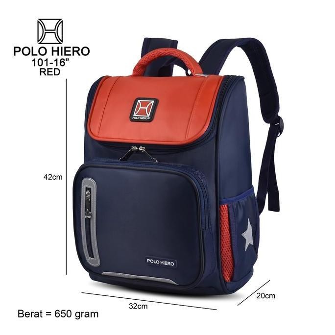 

Terjangkau Polohiero Tas Anak Sekolah Polo Hiero 101 - 16 Inch Tas Ransel Double Decker