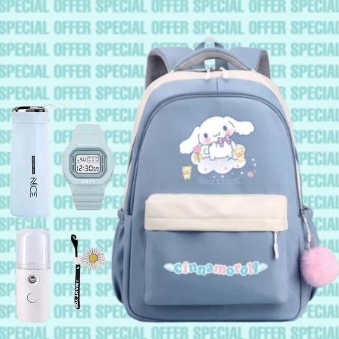 

Spesial Tas Ransel Anak Perempuan Tk-Sd-Smp 5In1 Motif Melody Cinnamoroll Fashion Korea Tas Gendong Multifungsi
