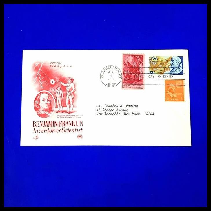 

TERBARU PRANGKO AMERIKA FDC BENJAMIN FRANKLIN INVENTOR & SCIENTIST