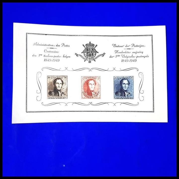 

HOT DEAL PERANGKO BELGIA. SS CENTENARY BELGISCHE POSTZEGELS 1849-1949