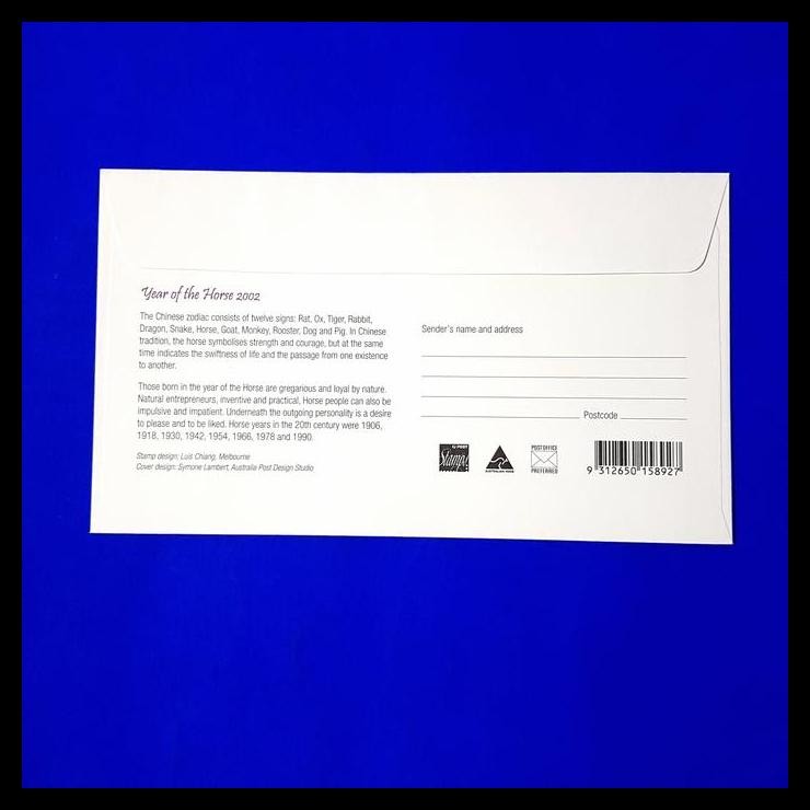 

BEST DEAL PERANGKO/PRANGKO AUSTRALIA FDC SS YEAR OF THE HORSE 2002 !!