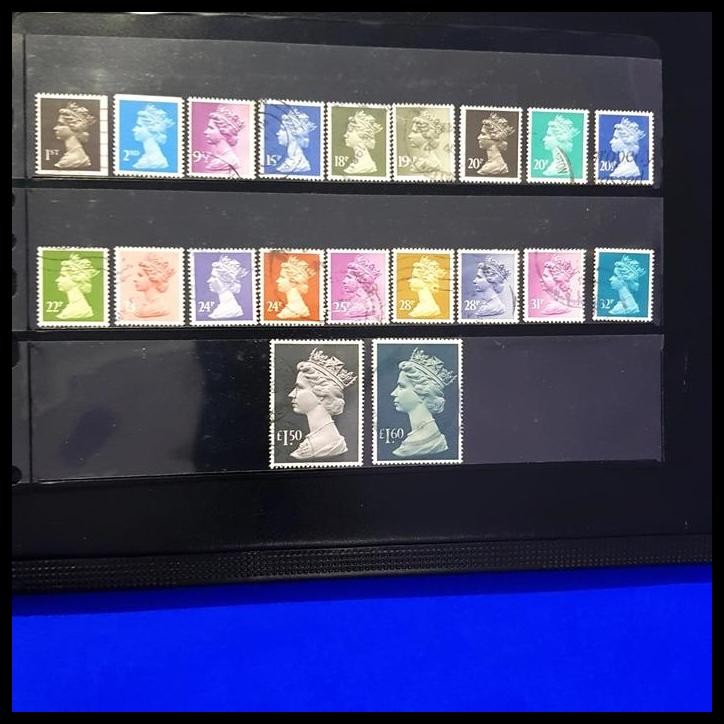 

TERMURAH PRANGKO INGGRIS. QUEEN ELIZABETH II. 20 KEPING DEFINITIVE STAMPS. USED
