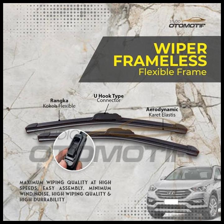 TERBARU WIPER SANTA FE FRAMELESS / WIPER HYUNDAI SANTA FE PISANG 1 SET 2PCS