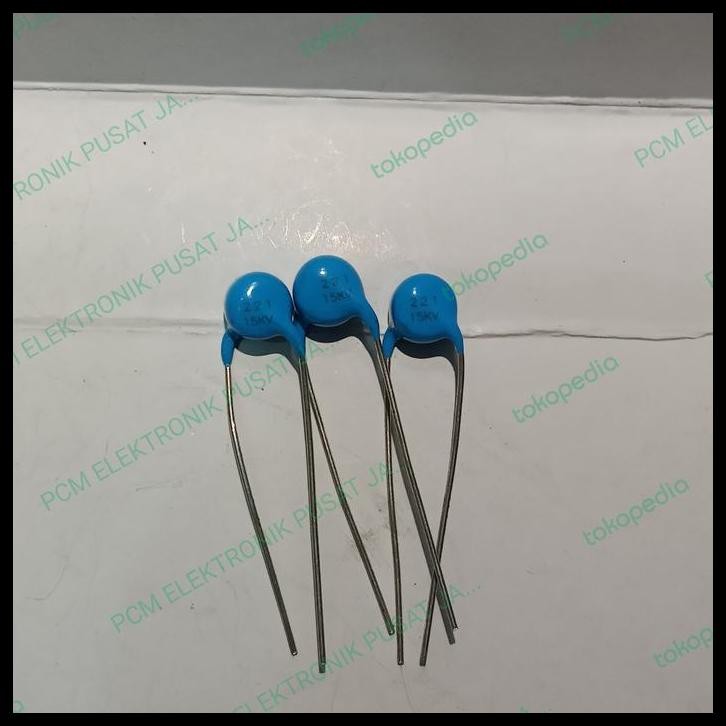 TERBARU 2023 KAPASITOR CAPACITOR MINI KERAMIK CERAMIC BIRU 220PF 221K 15KV 