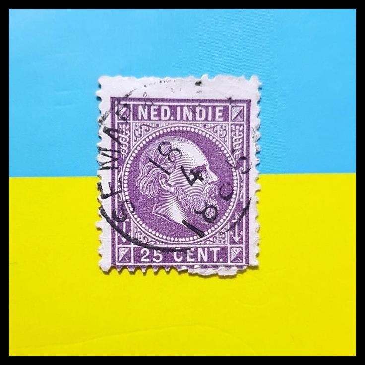 

HOT DEAL PRANGKO NED INDIE KING WILLEM III 25 CENT, CAP SEMARANG 18.4.1885 !!