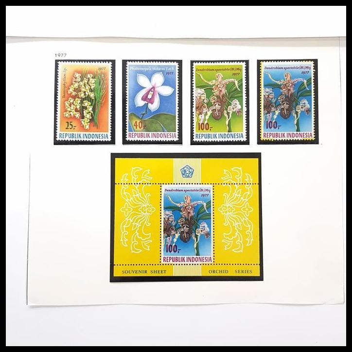 

BEST DEAL PRANGKO INDONESIA. ANGGREK 1977 PRANGKO, SS + POTONGAN SS. KONDISI LUX !!