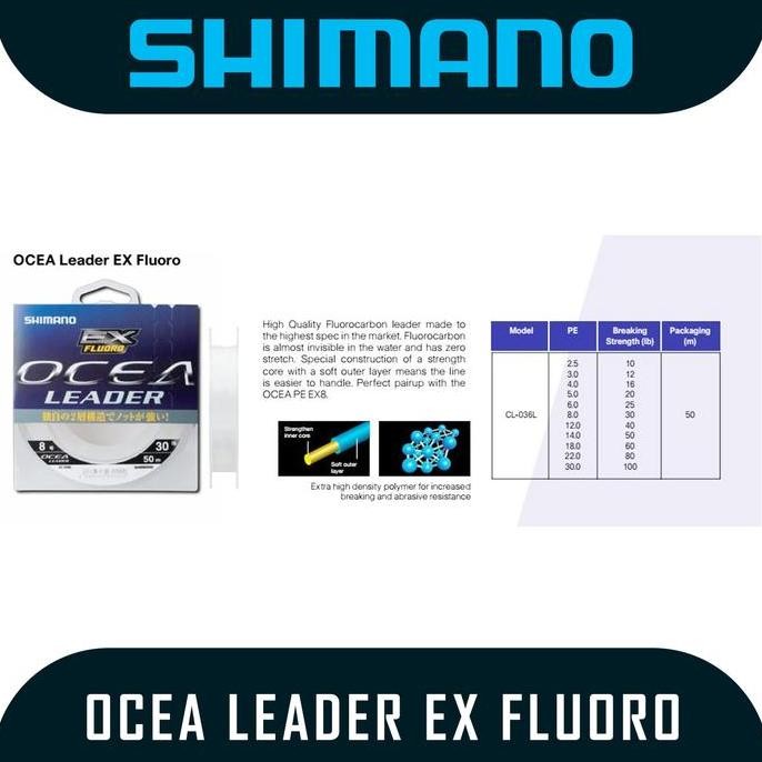 Senar Pancing Leader Shimano Ocea Leader Ex Fluoro 50M