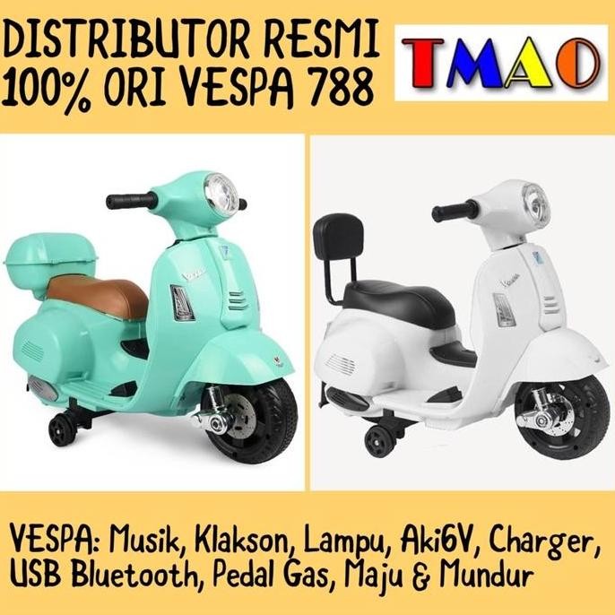 Motor Listrik Anak + Motor Listrik + Motor Aki Mainan Vespa Mini M788
