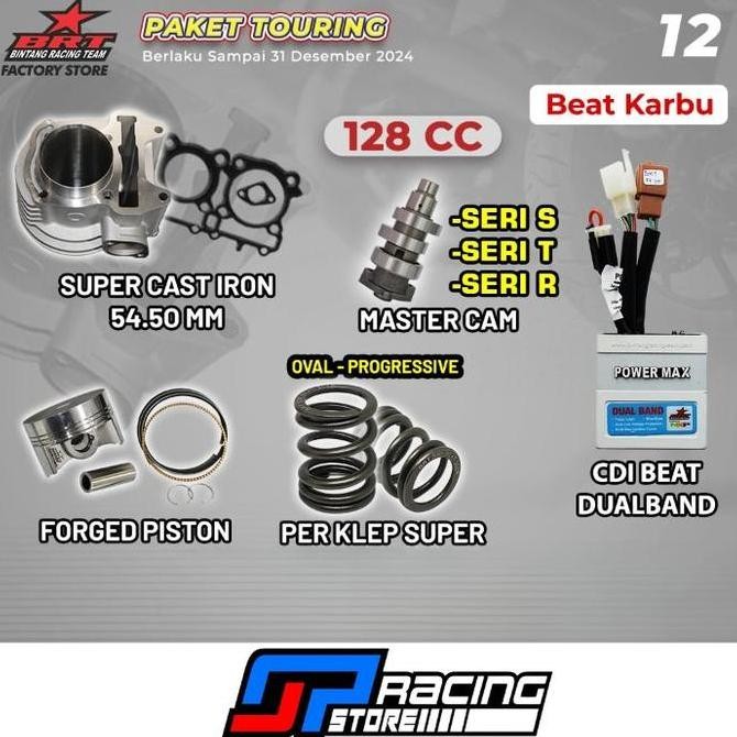 BRT Paket Bore Up Touring 1 Honda Beat / Scoopy Karbu menjadi 128cc