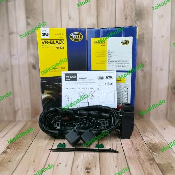 Kabel Relay Set Hella Lampu Depan Headlamp H4 Mobil 2 Relay Original