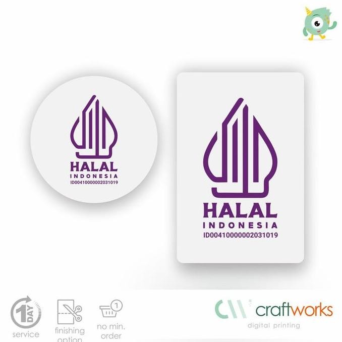 $$$$] AKRILIK LOGO HALAL - AKRILIK PUTIH PRINT UV 3 MM