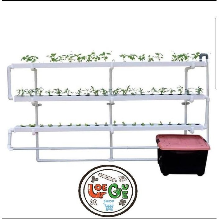 GULLY TALANG KOTAK HIDROPONIK AQUAPONIK LENGKAP DGN TUTUP & NETPOT