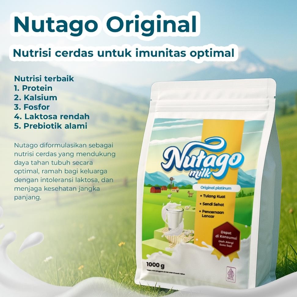 

Nutago Susu Kambing Etawa Bubuk 1Kg Organik Alami