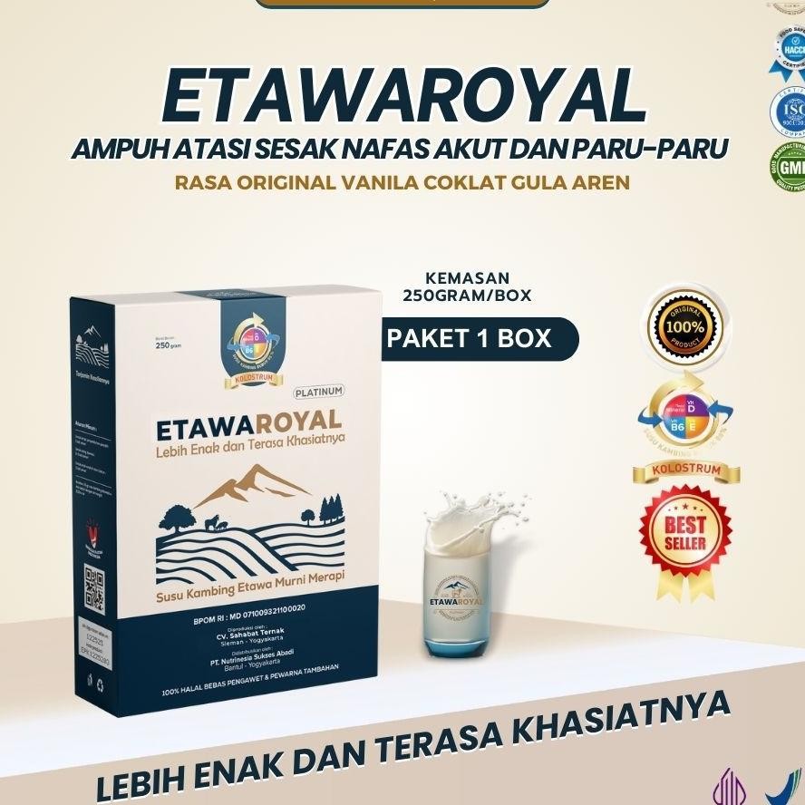 

Etawaroyal Platinum Perubahan Merk Etawaplus Platinum Susu Kambing Etawa Untuk Pernafasan Nyeri Dada Dan Terapi Susu Etawa Kemasan 250Gr Paket 1 Box