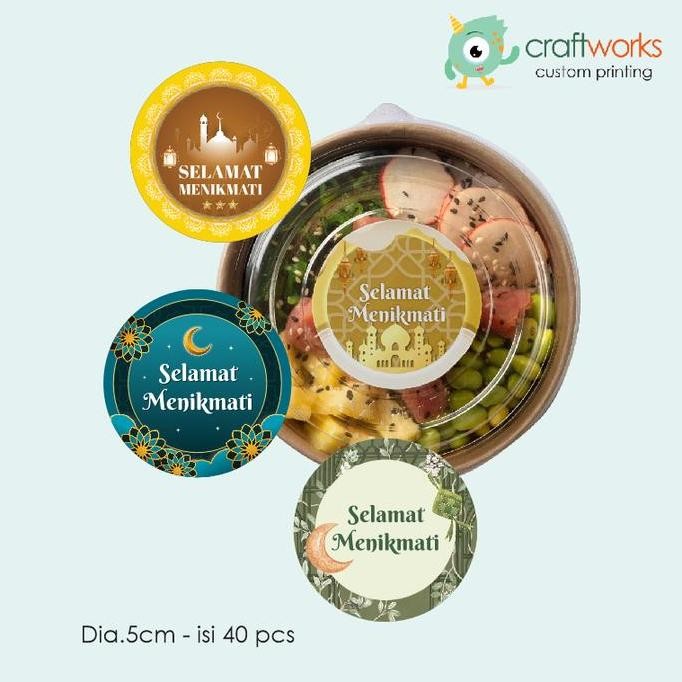 

((((()paling dicari] STICKER SELAMAT MENIKMATI ISI 40 PCS - EDISI RAMADAN UK 5CM | CUSTOM STIKER TAHAN AIR VYNIL KISS CUT