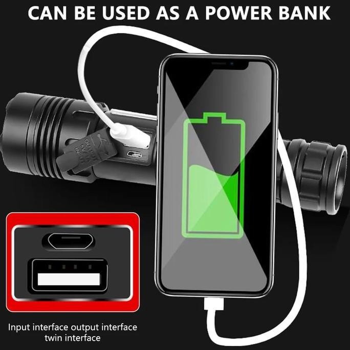 Senter Swat Police Murah Terbaik / Senter Led Cas Usb / Senter Swat