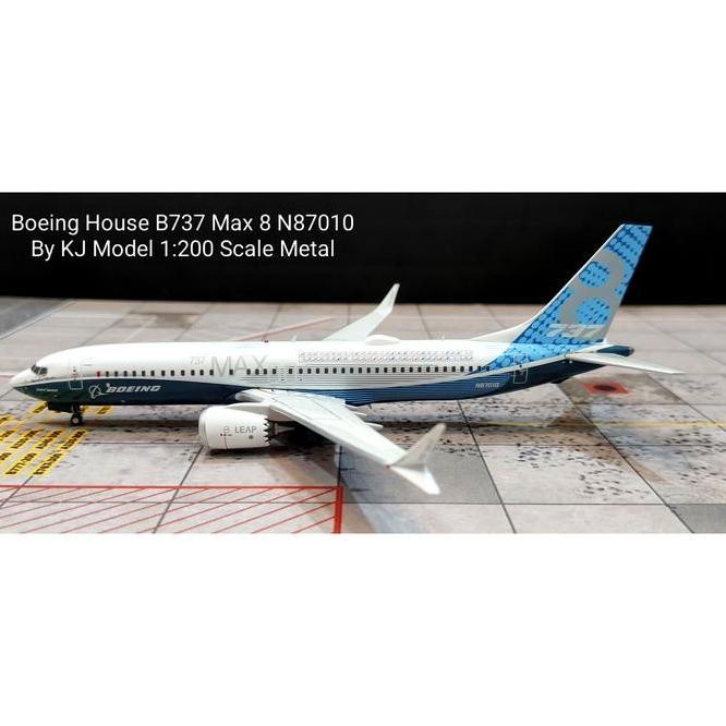 Boeing House B737 Max 8 N87010 By Kj Model 1:200 Scale Metal