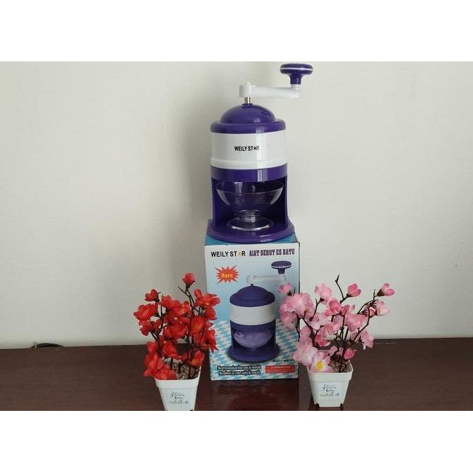 Yohoyo - Alat Es Batu Portable Mesin Putar Manual Serutan Es Batu Ice Stone Crusher Stainless Wadah