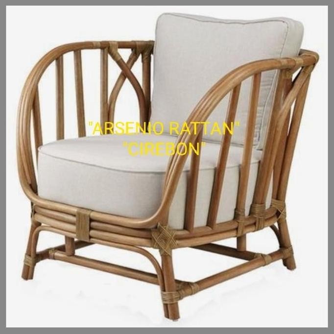 Kursi Santai Rotan Alam Lengkap Busa Tebal 10 Cm Untuk OUTDOOR INDOOR