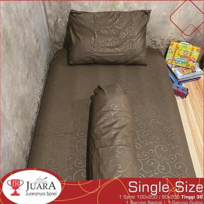 Sprei Emboss los COFFEE - Fitted Ukuran 90x200x30 / 100x200x30