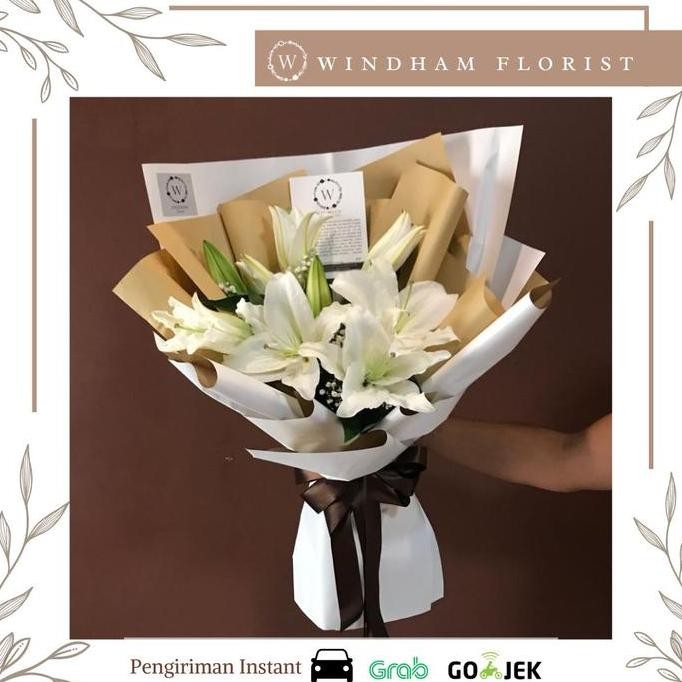 Buket Lily| Bouquet Lily| Bouquet Lily putih | Bunga Lily