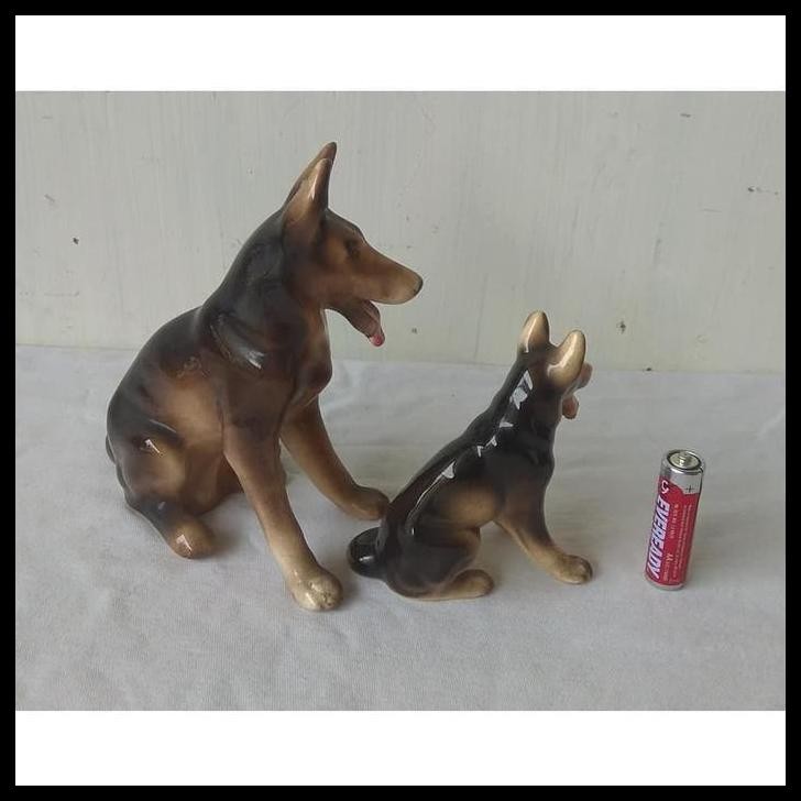 BEST DEAL PATUNG ANJING DOGGY KERAMIK JAPAN 2 EKOR 