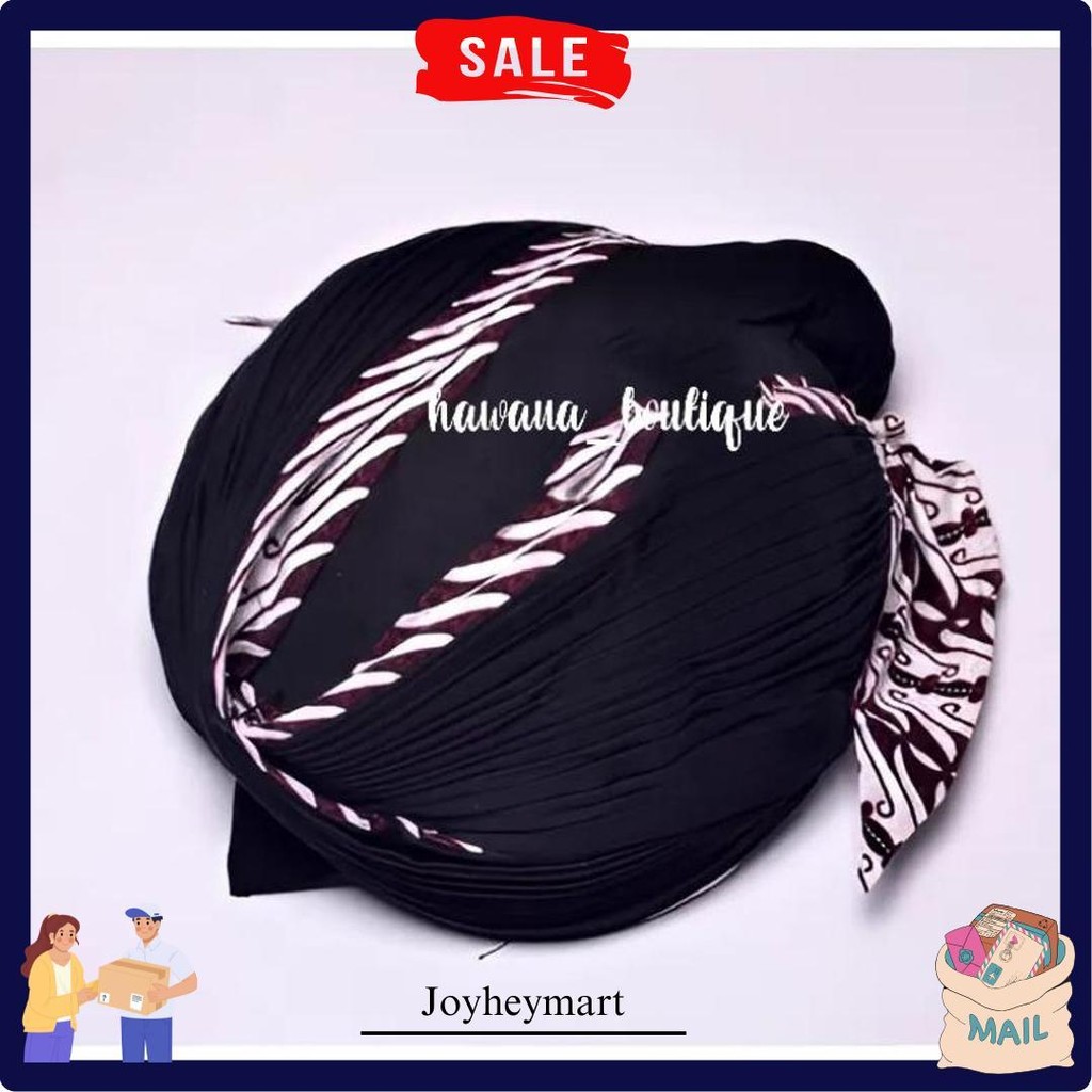 Blangkon Jogja Dewasa Lipat Motif Samurai Putih Ekor Jebeh/Pendek || Blangkon Lipat Bisa Dicuci || B