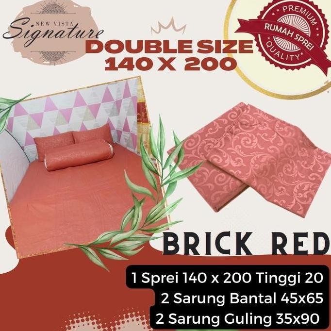 Sprei 140 x 200 los Emboss ( Brick Red / Merah Bata ) - Snature