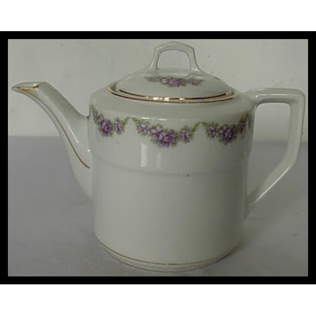 TERBARU BAVARIA PORCELAIN TEA SET WITH PURPLE FLOWER 
