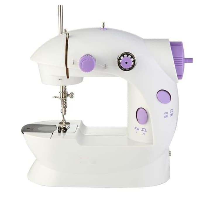 MESIN JAHIT MINI PORTABLE SM-202AU DENGAN LAMPU DAN PEDAL KAKI - MESIN JAHIT EFISIEN UNTUK PAKAIAN D