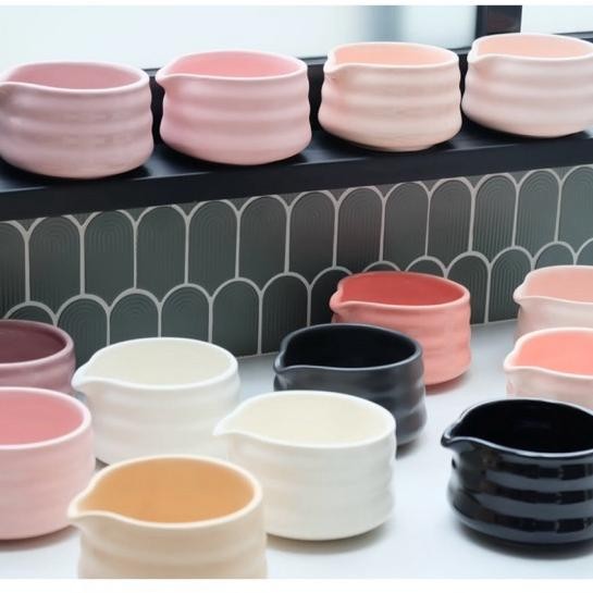 Grosir Matcha Bowl Keramik Glossy Matte Mangkok Corong Keramik Tebal